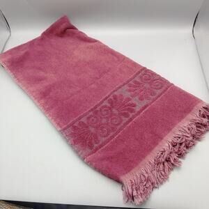 Cannon Monticello Santa Cruz Bath Towel Vintage Sculpted Burgundy Maroon 40x20
